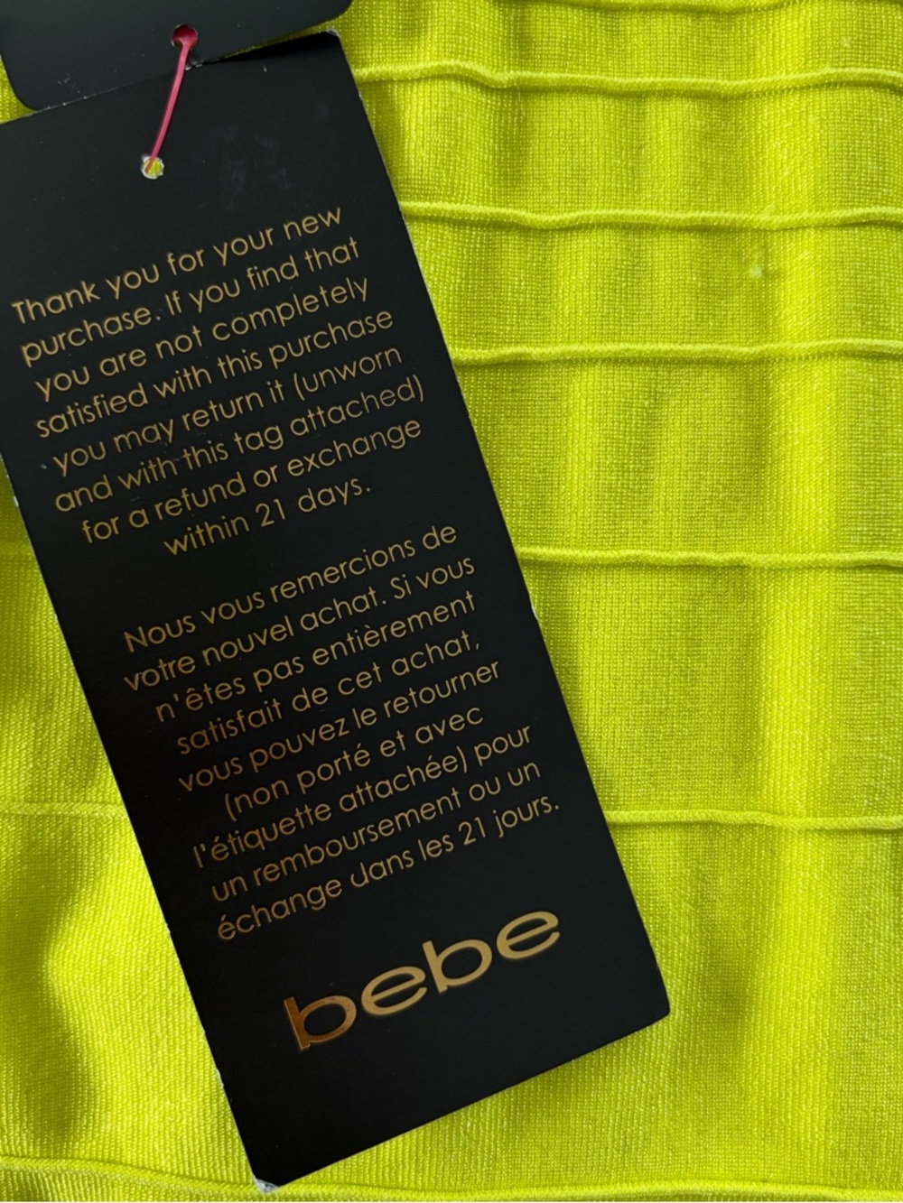bebe Bright Yellow Ribbed Tank Midi Dress Size PS - Picture 5 of 8